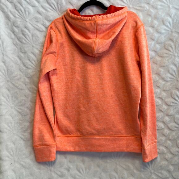 UNDER ARMOUR Orange Hoodie Size M light orange color with deeper orange design - Picture 4 of 5